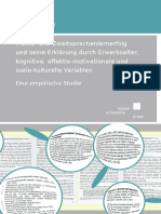 Fremd-Und Zweitsprachenlernerfolg Und Seine Erklärung Durch Erwerbsalter, Kognitive, Affektiv-Motivationale Und Sozio-Kulturelle Variablen