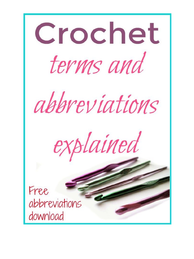Crochet Abbreviations PDF Crochet Decorative Arts