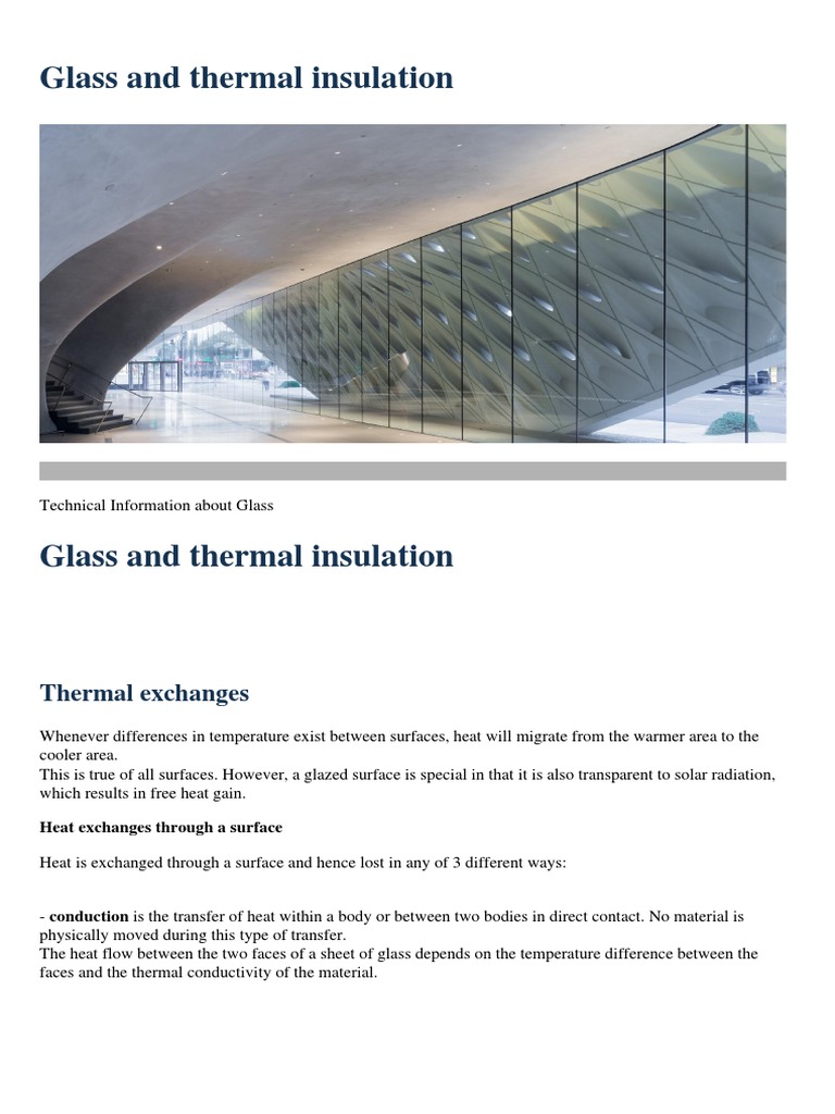 Glass and Thermal Insulation | PDF | Heat Transfer | Heat