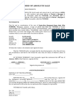 Deed of Absolute Sale for Motorcycle