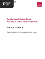 Cambridge International AS and A Level Physics (9702) : Practical Booklet 4