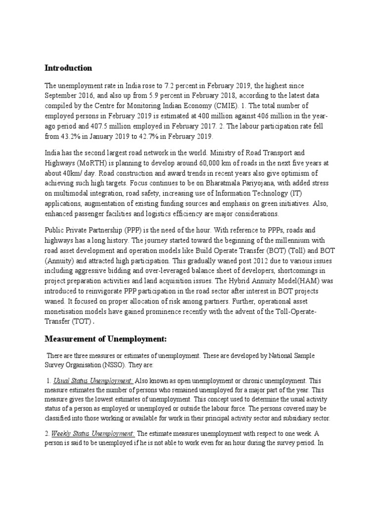 Eco Assignment Pdf Infrastructure Unemployment