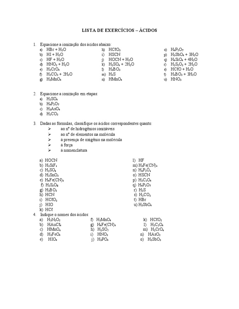 Lista Acidos