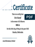 Eric Karpf - Student Certificate 10.5
