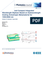 High-Contrast and Compact Integrated Wavelength Diplexer Based On Subwavelength Grating Anisotropic Metamaterial For 1550-2000-nm