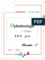 Ophtalmologie QCM Classées Par Cours