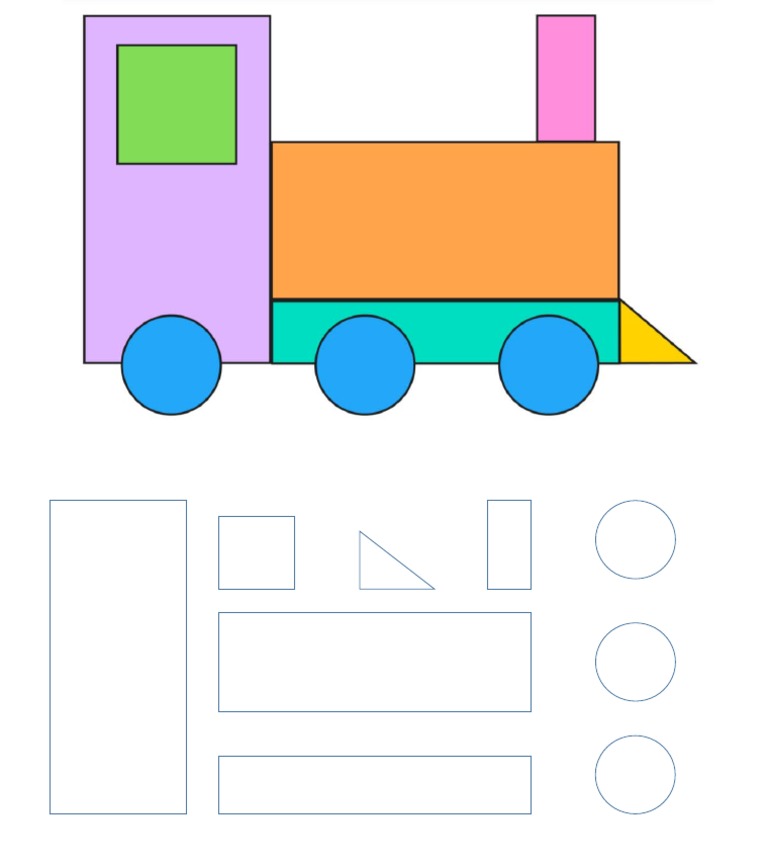 Trenuletul Din Figuri Geometrice | PDF