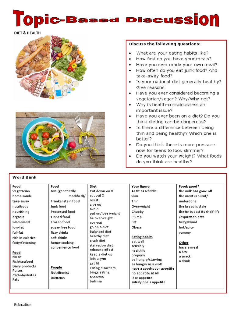 Diet & Health TopicBased Discussion PDF Dieting Obesity