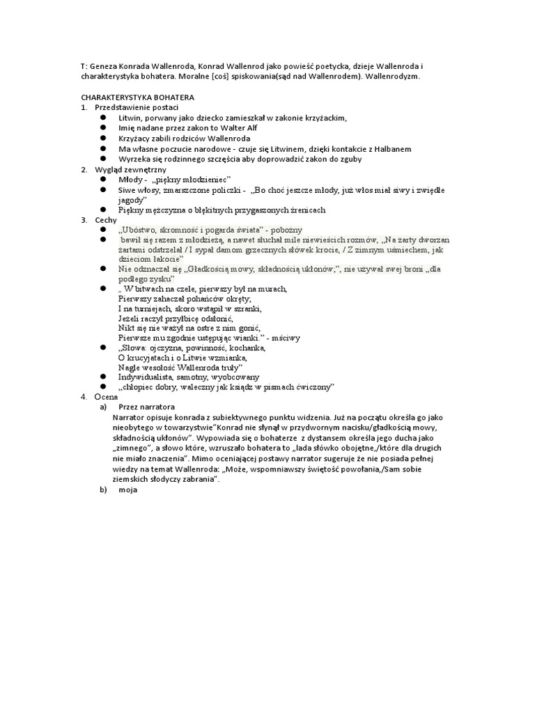 Geneza Konrada Wallenroda, Konrad Wallenrod Jako Powieść Poetycka