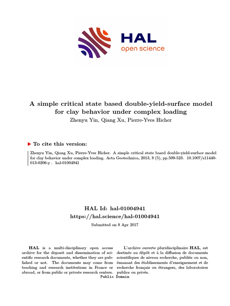 Double-Yield Surface Model for Clay | PDF | Elasticity (Physics ...