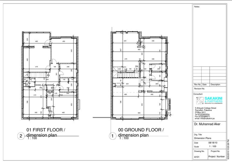 Dimension Plans for Ground and First Floor | PDF