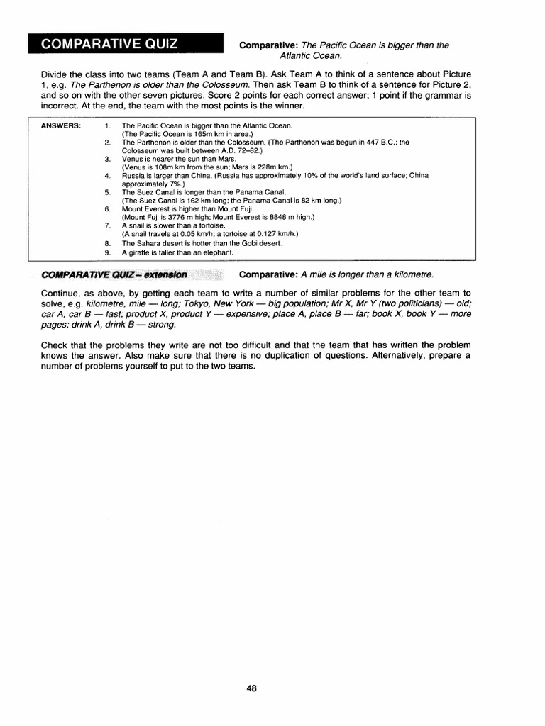 01 Comparatives & Superlatives - Quizzes (From ''Play Games With ...