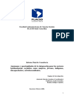 Informe Sobre Las Amenazas y Oportunidades de La Integracion para Los Sectores Habitualmente Excluidos