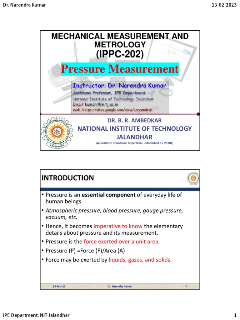02 Pressure Measurement Download Free Pdf Pressure Measurement