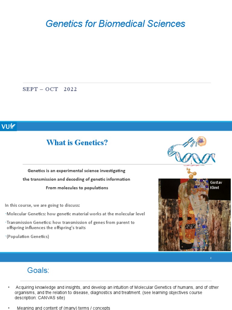 1 Genetics BMS Introduction+2022 ET | PDF | Genetics | Gene