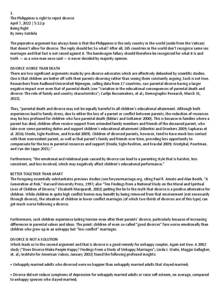 Against Divorce Articles Pdf Divorce Marriage