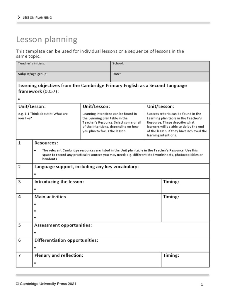Lesson Plan Template | PDF