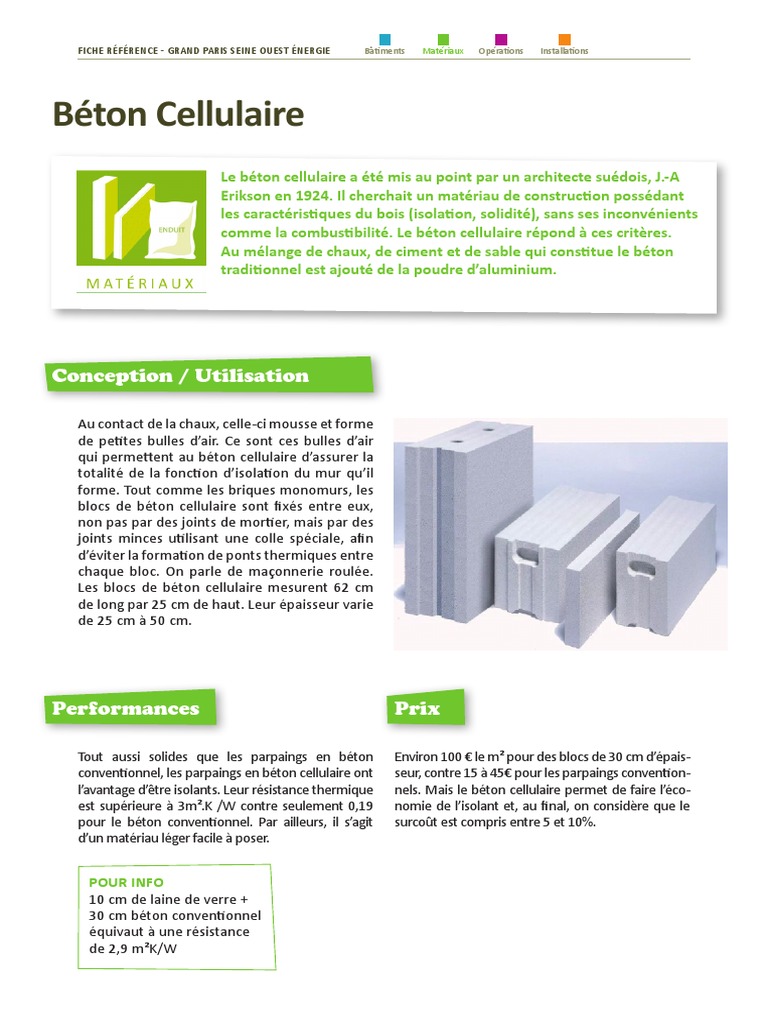 Béton cellulaire isolation et résistance PDF Ingénierie civile — free download