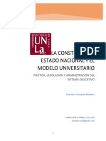 La Construcción Del Estado Nacional y El Modelo Universitario