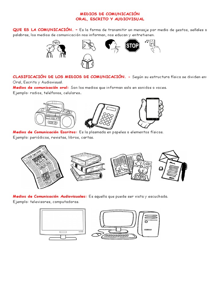 Medios de Comunicación: Oral, Escrito y Audiovisual | PDF