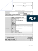 Información General: Formato Planeación, Seguimiento y Evaluación Etapa Productiva