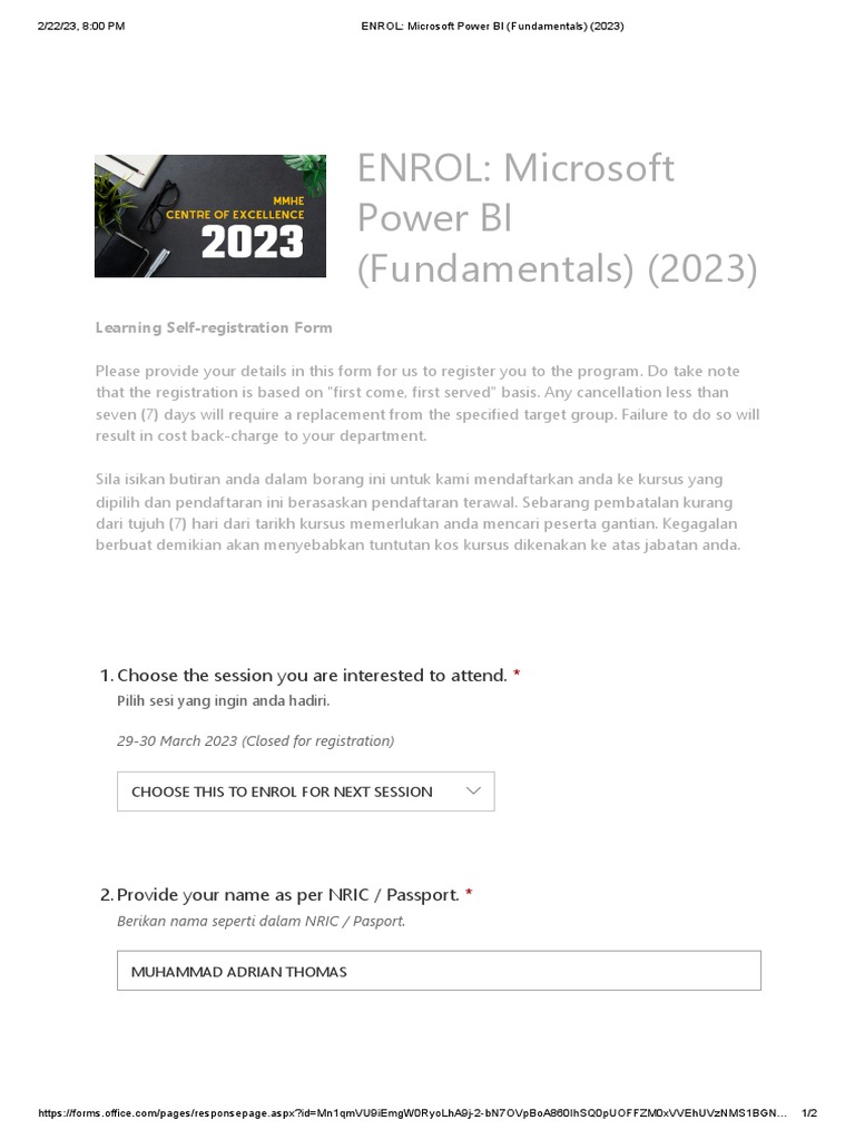 ENROL - Microsoft Power BI (Fundamentals) (2023) | PDF