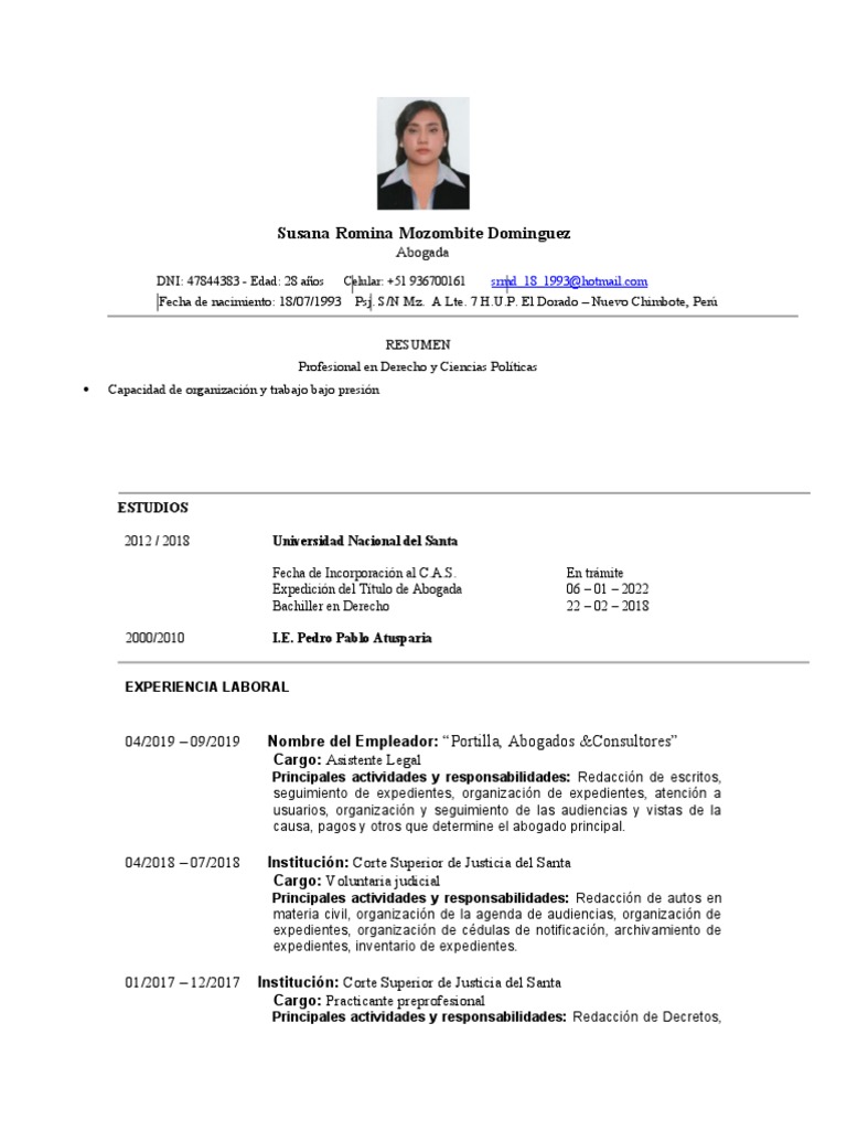CV Jorge Luis Mayor Sánchez | PDF | Instituciones sociales | Ley Pública