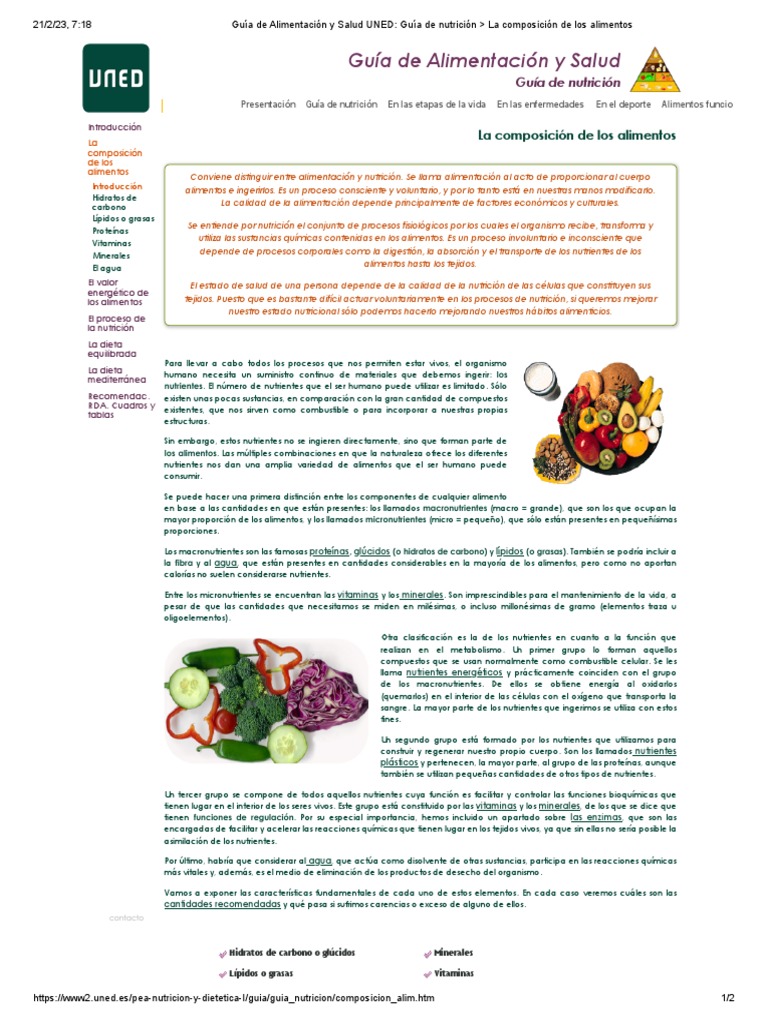 Guía de Alimentación y Salud | PDF | Nutrientes | Nutrición