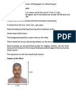 Requirement of Photograph For Indian Passport