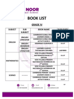 Grade IV Book List