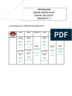 Programme Equipe Senior SCCM Semaine 2