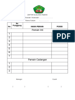 Daftar Susunan Pemain