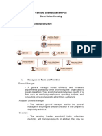 Company and Management Plan