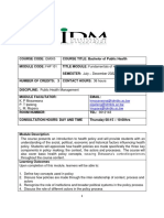 Course Outline - Fundamentals of Health Policy - July - Dec 2022