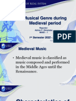 DIMATATAC - 2. Musical Genre During Medieval Period