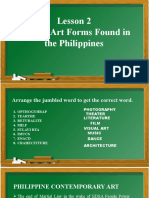 Lesson 2 Various Art Forms Found in The Philippines