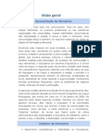 Comunicação e Linguagem - Visão Geral Da Disciplina