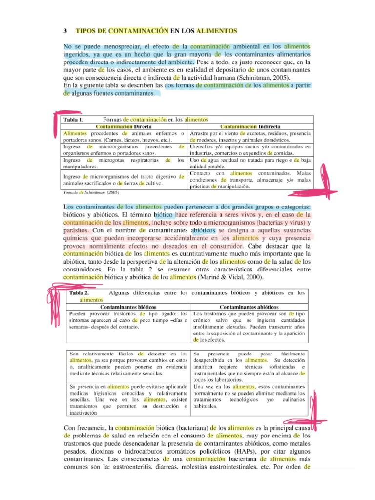 Tipos de Contaminación en Los Alimentos | PDF