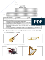 Evaluación música primeros años instrumentos