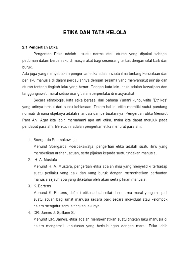 Etika Dan Tata Kelola | PDF | Bisnis