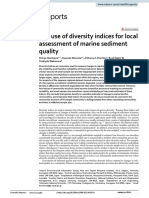 The Use of Diversity Indices For Local Assessment of Marine Sediment Quality