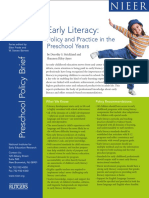Early Literacy - Policy and Practice in The Preschool Years 2006