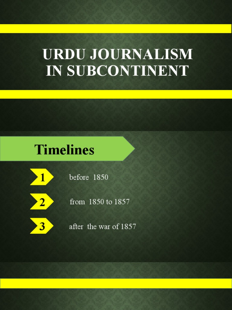 Urdu Journalism in Subcontinent PDF Urdu South Asia
