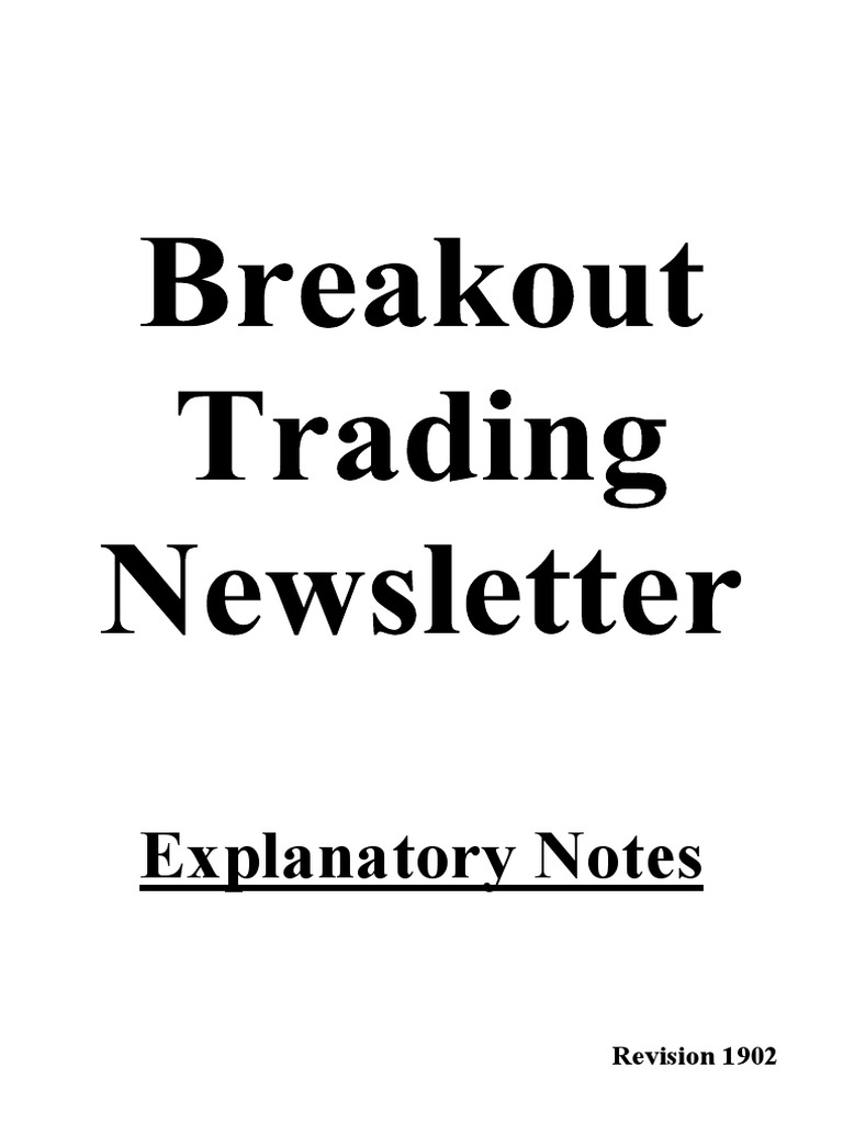 Breakout Trading Explanatory Notes PDF Order (Exchange) Risk