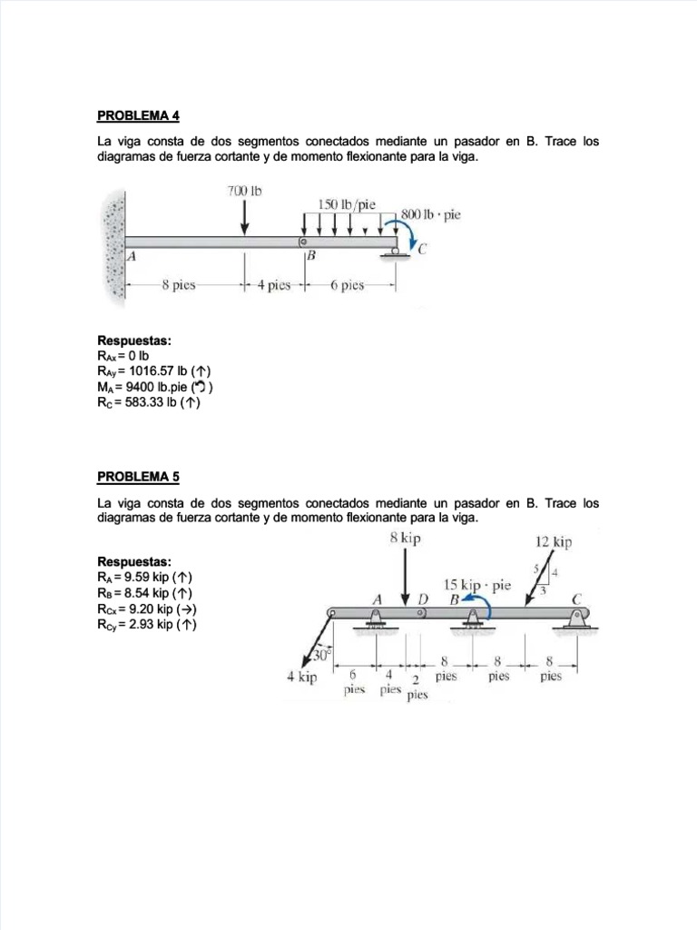 PDF Ejercicios de Vigas Parte 2 Compress | PDF