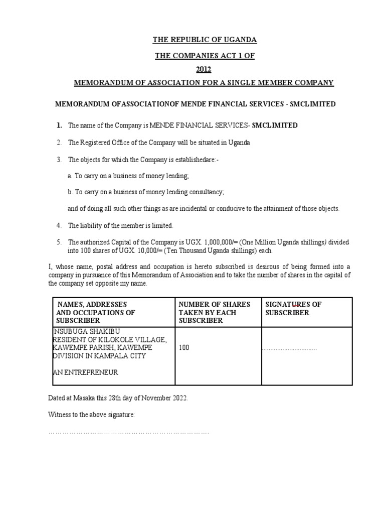 Single member company lean memarts pdf business economics private
