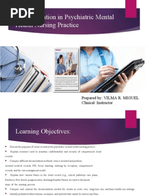 Week 13 Documentation in Psychiatric Mental Health Nursing Practice