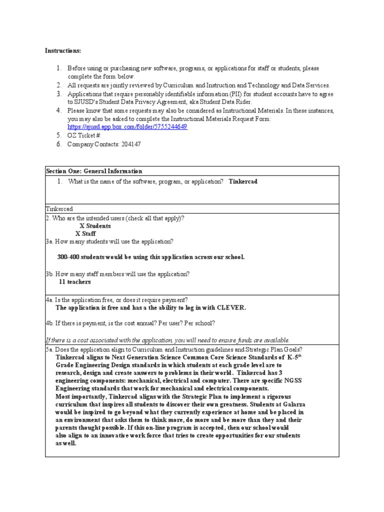 Tinkercad program approval galarza pdf engineering application