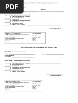 sample request form