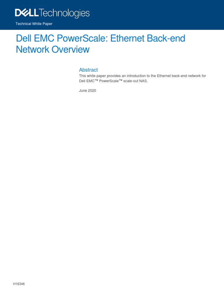h16346 Dell Emc Powerscale Ethernet Back End Network Overview | PDF ...